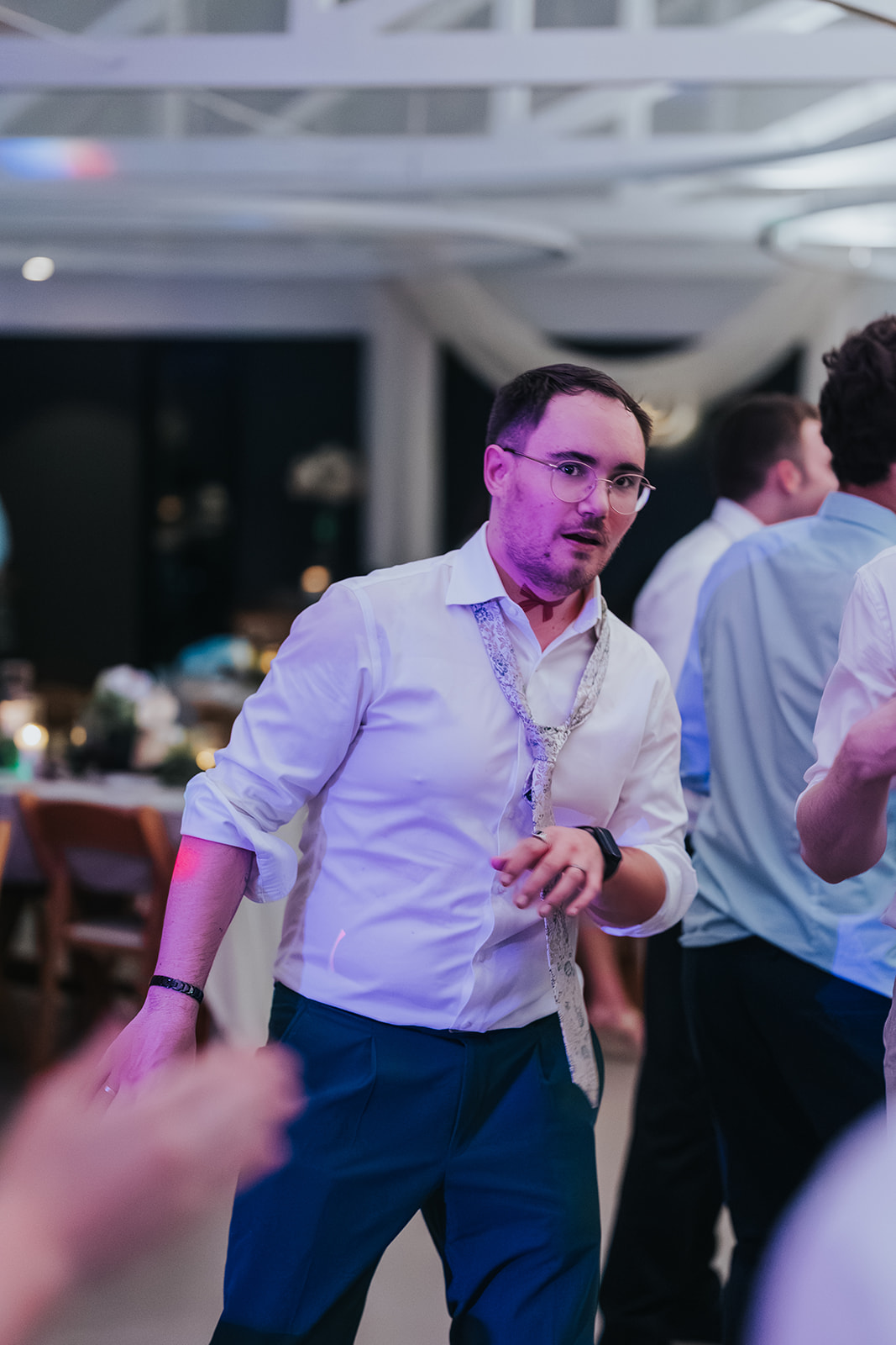 A guest busting out a dance move