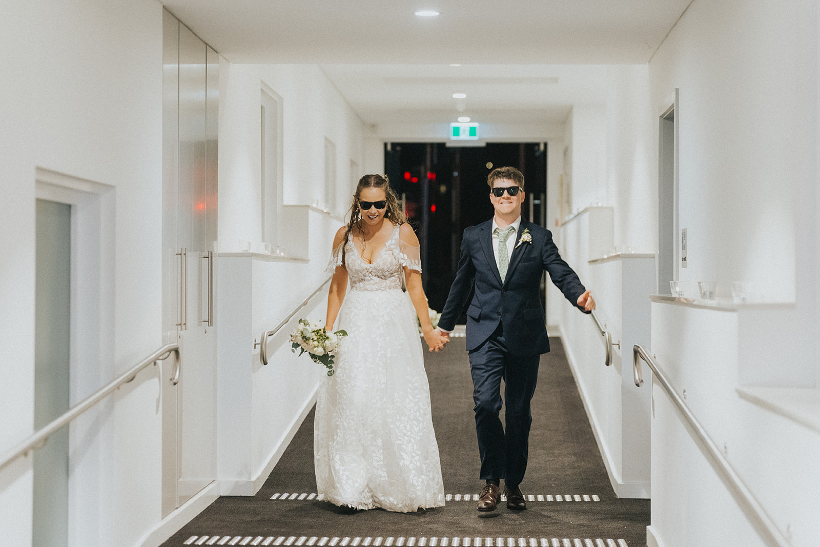 Ben and Naomi making their grand entrance at Orso Bayside