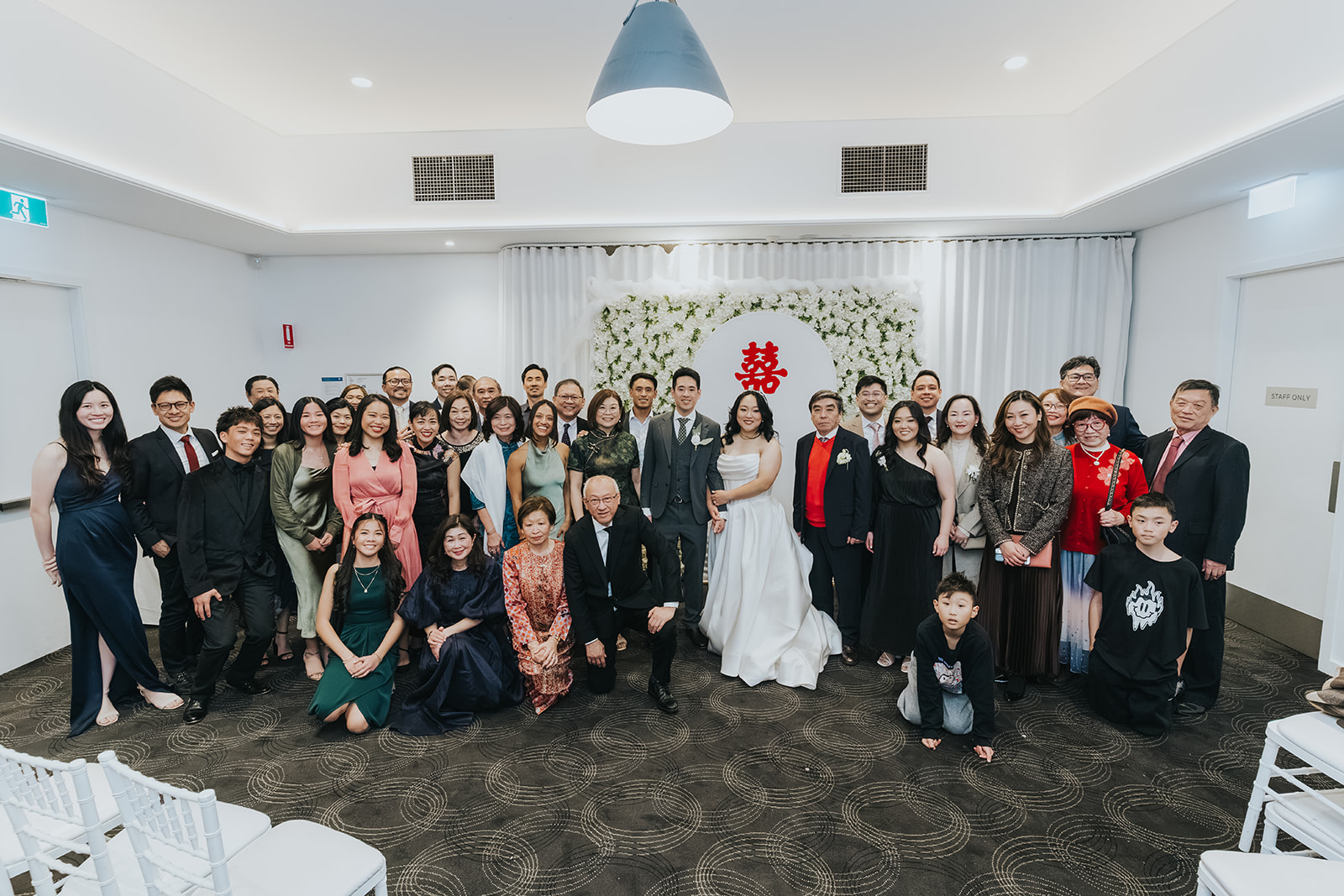 Jimmy and Cathy’s whole family together in the Orso Bayside function room